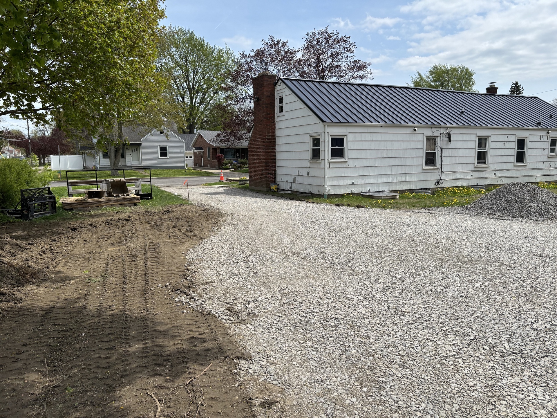 Building Pad and Driveway installed and ready to go for a new Finished Pole Barn.