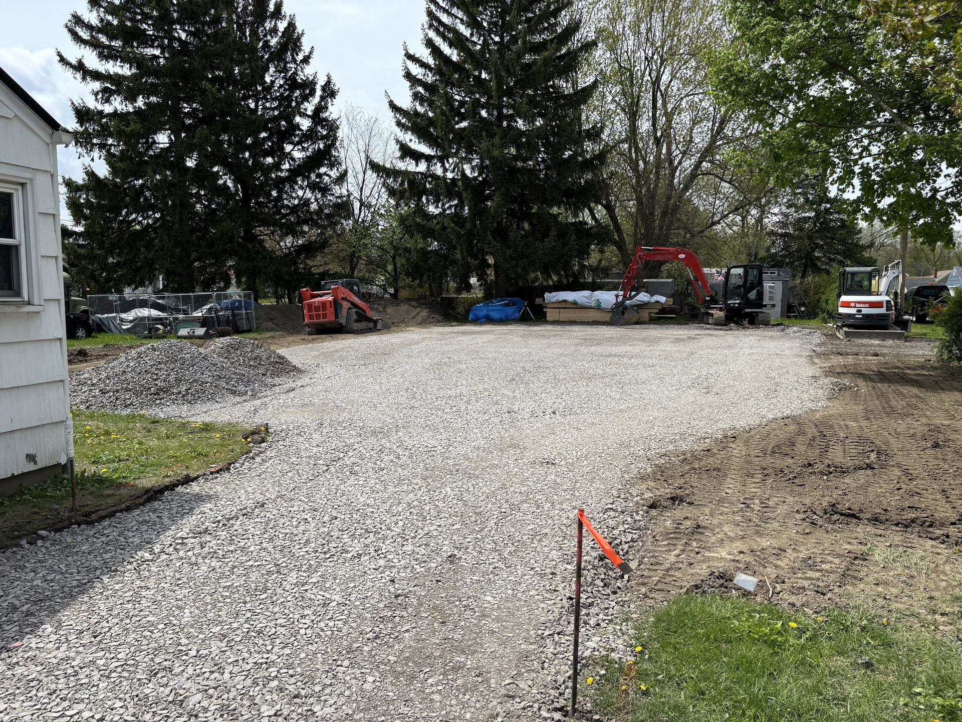 Building Pad and Driveway installed and ready to go for a new Finished Pole Barn.